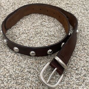 Free People Brown Belt with Silver Studs